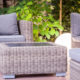 Wicker armchair and table - modern garden furniture